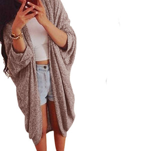 Spring Women Three Quarter Sleeve Knitted Cardigan Lady Outerwear Casual Coat Cardigan Jacket Plus Size