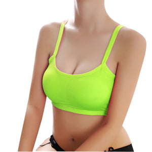 Fashion Tshirt Women Lady Solid Wrap Chest Spaghetti Straps Seamless fitness Sporting Vest Tops Bra Women's Tanks Cross Back Bra