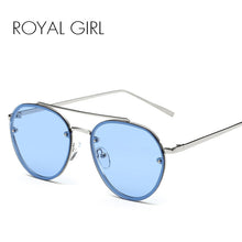 ROYAL GIRL 2017 Brand Designer Women Round Sunglasses Metal Retro Glasses Shiny tinting Lens SS422