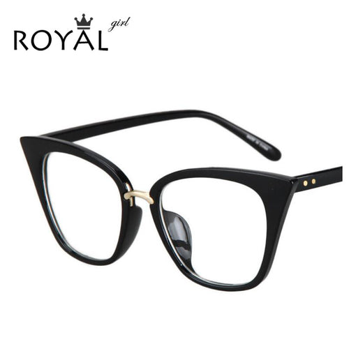 ROYAL GIRL Cat Eye Women Eyeglasses frames Brand Designer Glasses Vintage Mirror Classic Clear Lens glasses ss099