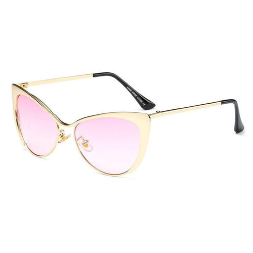 ROYAL GIRL High Quality Metal Super Cute Cat Eye Sunglasses Women Brand Designer Vintage Retro Glasses Fashion Girls Sun shades