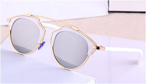 ROYAL GIRL Metal Wrap Cat Eye Round Shades Glasses Fashion Summer Cool Sun glasses Women Brand Designer Sunglasses ss009