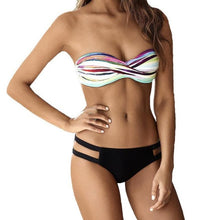 2017 Sexy Swimsuit Bandeau Push Up Bikini Set Swimwear Brazilian Strapless Padded Bra Beach Bathing Suits #EW