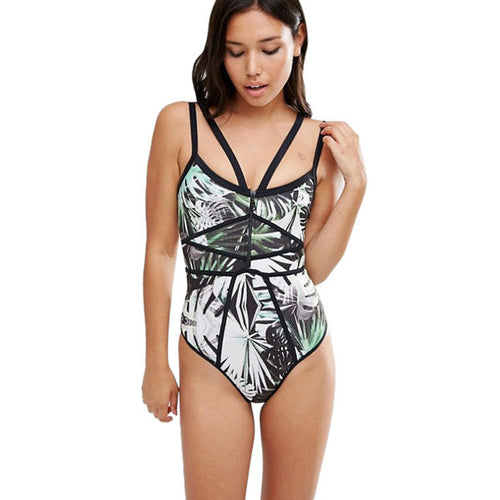 Women's one piece swimsuit Print padded bikini set Swimwear Beachwear Bathing Suit #E0