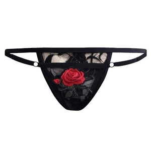 Sexy G-String Women Lace Floral Appliques Briefs Panties Thongs Lingerie Mid-Rise Underwear White Black Briefs female Intimates