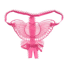 Butterfly Lace Micro Women Open Thongs G Strings Transparent Underwear BK