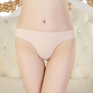 Women Invisible Underwear Thong Cotton Spandex Gas Seamless Crotch XXL BK