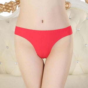 Women Invisible Underwear Thong Cotton Spandex Gas Seamless Crotch XXL BK