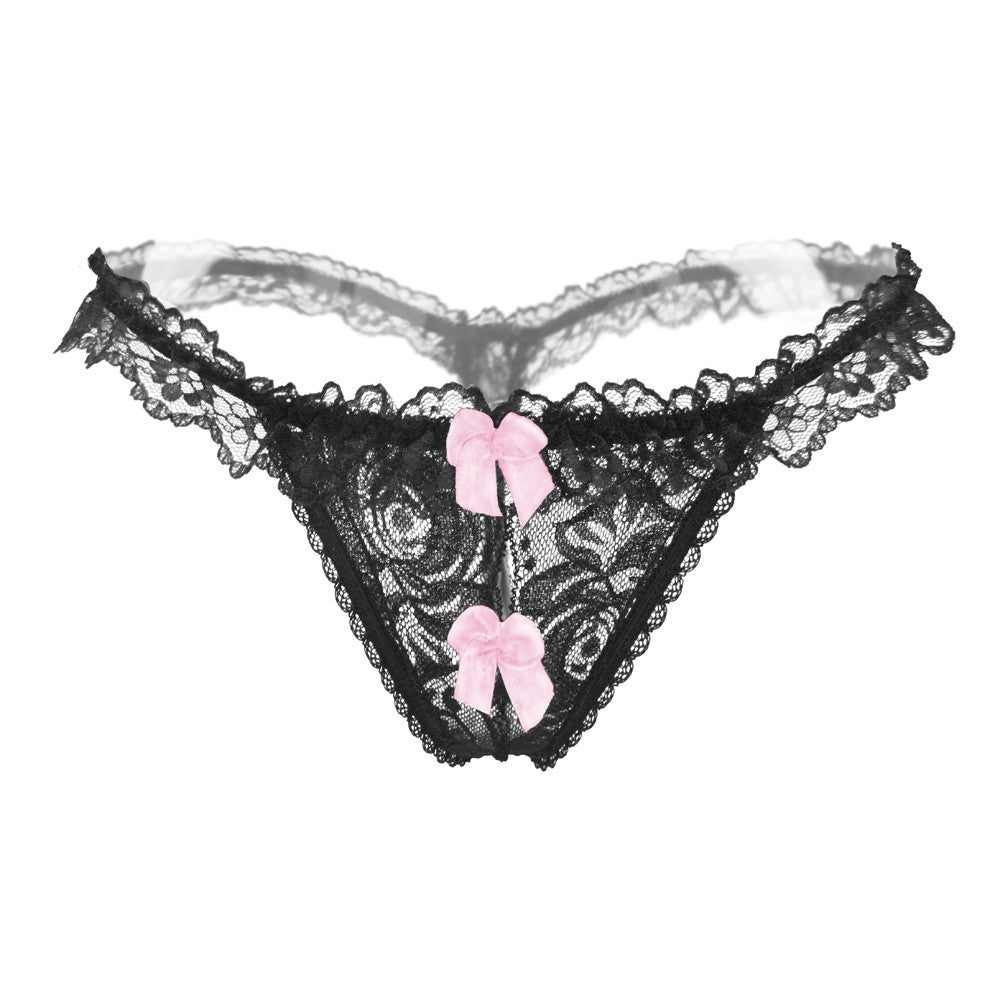 Sexy Trendy Women Underwear Panties Comfortable Floral G-String Lace Lingerie BK