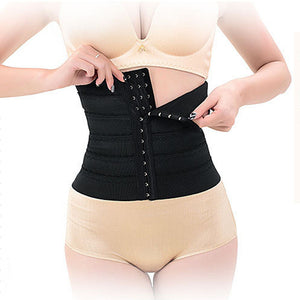 Latex Rubber Waist Body Corset Body Shaper Abdominal Belt BK/L