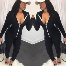 Women Sport Suit Bodysuit Long Sleeve Zipper Hooded Jumpsuits Playsuit