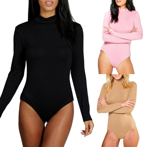 Women Long Sleeve Solid Clubwear Playsuit Bodycon Party Jumpsuit