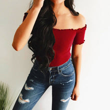 Womens Sexy Solid Strapless Off Shoulder Short Tops Blouse