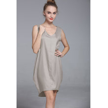 Fashion V Neck High Low Hem Loose Asymmetric Shift Women's Tank Mini Dress