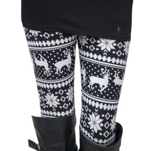 Women Skinny Stretchy Snowflake Deer Printed Leggings Pencil Tight Pants