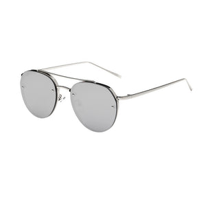 Women Fashion Circular Sunglasses Metal Frame Sunglasses Brand Classic Tone Mirr