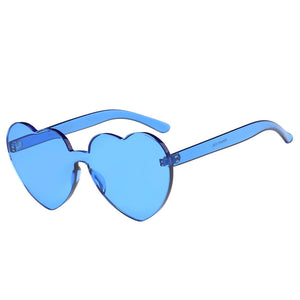 Women Fashion Heart-shaped Shades Sunglasses Integrated UV Candy Colored Glasses