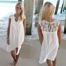 BOHO Sleeveless Womens Loose Summer Beach Lace Dress