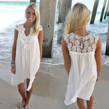 BOHO Sleeveless Womens Loose Summer Beach Lace Dress