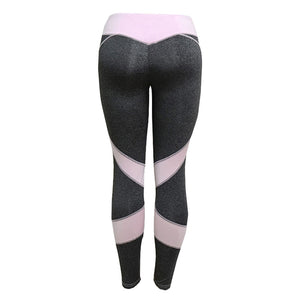 Women Skinny Leggings High Waist Elastic Yoga Fitness Sports Heart-shaped Pants