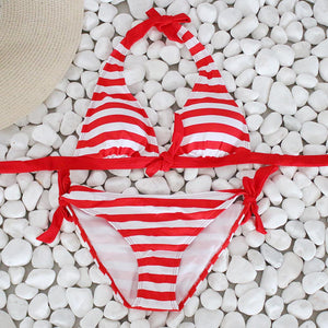 Women Bikini Set Striped Swimsuit Swimwear Beachwear Bathing Suit