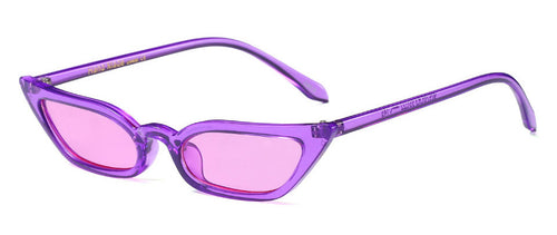 Cat Eye Razor Sunglasses Women Small Size Frame Sun Glasses Female Purple Red Eyewear Narrow Frame Color Glasses SJ2059