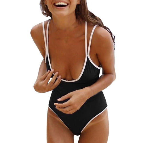 Sexy Bikini Bathing Cross Straps Bandage Solid Suit Swimsuit Women Swimwear